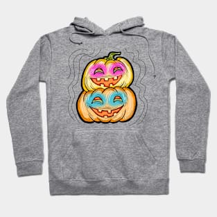 Scary Halloween pumpkin monster face head. Hoodie